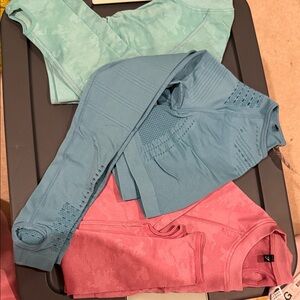 Gymshark Crop Tops in Blue, Pink, and Mint